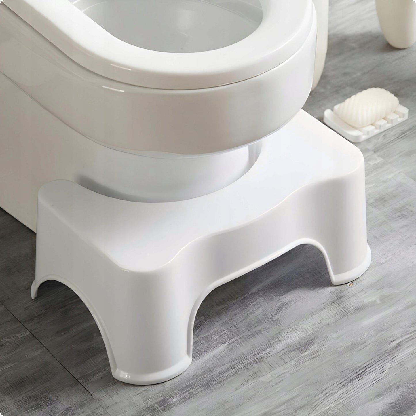 Poggiapiedi Ergonomico per WC 17 cm, Piedistallo da Bagno 42 cm, Sgabello per WC in Materiali Riciclati, Antiscivolo per Adulti e Bambini, 1 pz.