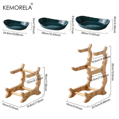 KEMORELA Cesto in Legno a 2/3 Ripiani per Frutta e Verdura con Gambe in Legno - Organizer da Cucina Versatile per Frutta, Verdura e Alimenti Congelati - Perfetto per la Conservazione in Frigorifero, Cesto per Frutta da Cucina
