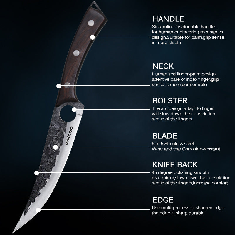 1 pz Coltello da disosso da cucina con fodero, coltello da frutta, coltello per sbucciare, coltello per frutta, verdura, pesce, carne, coltello da macellaio, coltello da taglio professionale, coltello da chef affilato, coltello da barbecue, coltello multi