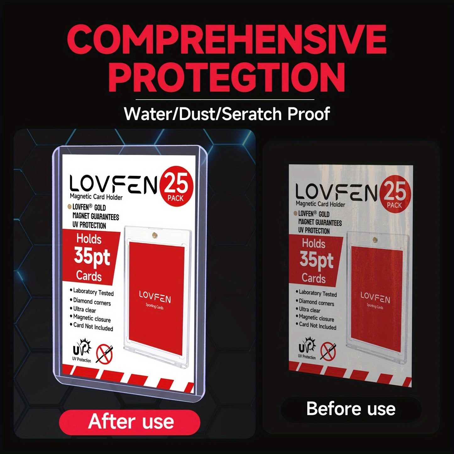 LOVFEN - 35pt Top Load per Carte - Confezione da 1000 (40x25 Pacchi) - Misura Standard 7,62x10,16 cm - Proteggi le Tue Carte da Baseball e Sportive con Queste Custodie Protettive in Plastica Trasparente e Rigida
