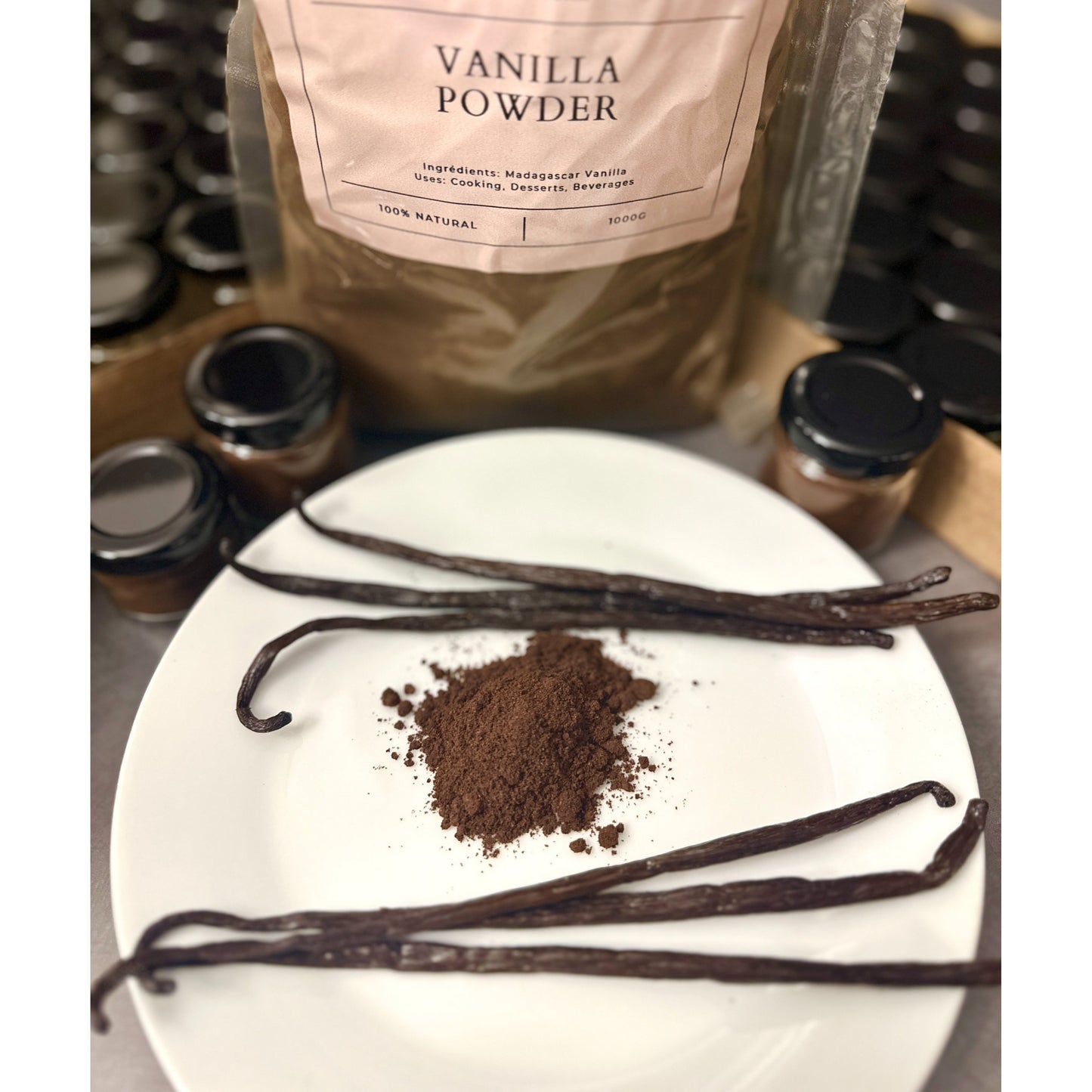 Polvere di Vaniglia Bourbon da Madagascar - Non Raffinata - Qualità Premium - Deliziosa e Aromatica - Ideale per Pasticceria e Dessert