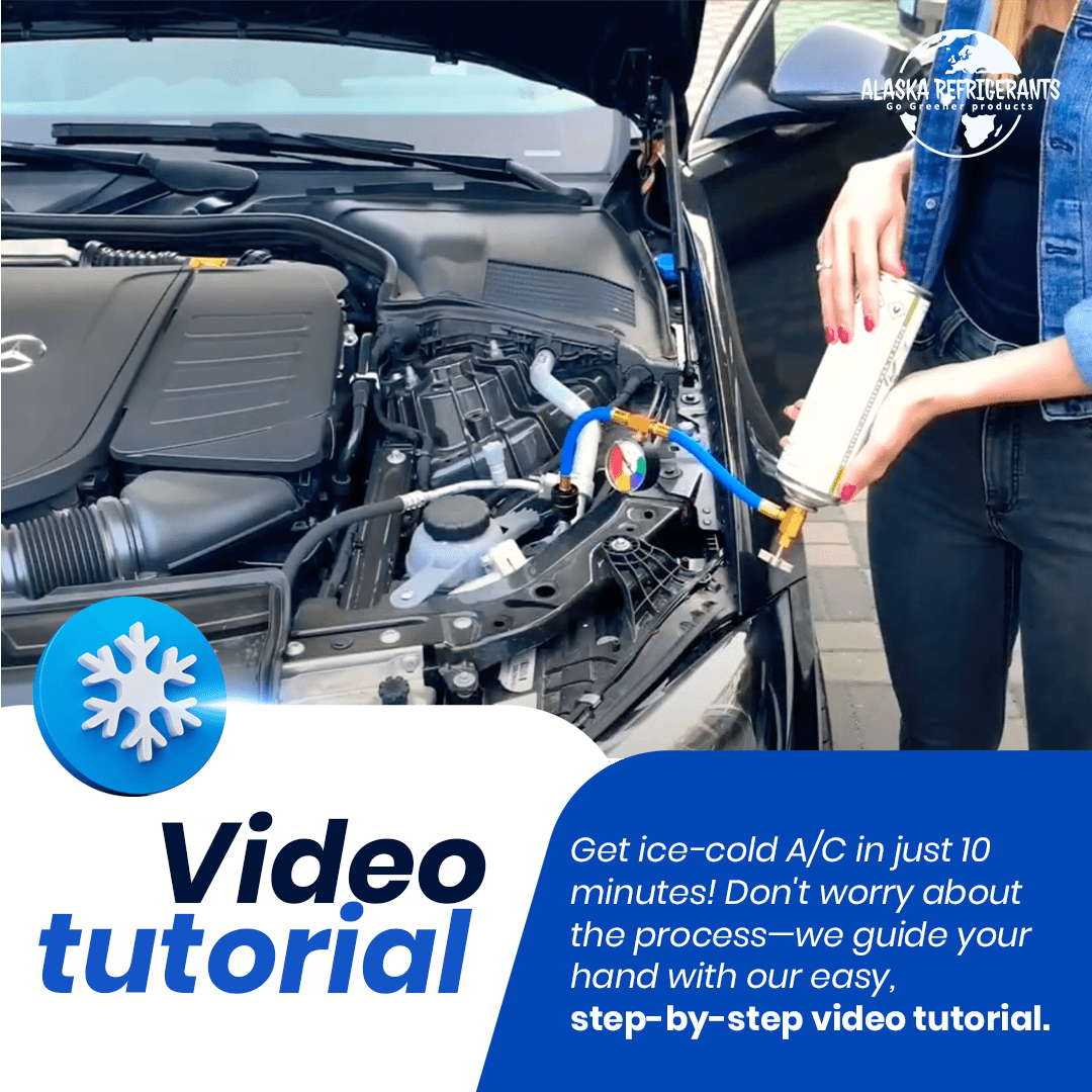 Kit Refrigeranti Combinati Alaska – Refrigerante di Ricambio 3in1 R134a con Olio PAG 100 e Sigillante + Refrigerante di Ricambio R134a + Tubo e Manometro