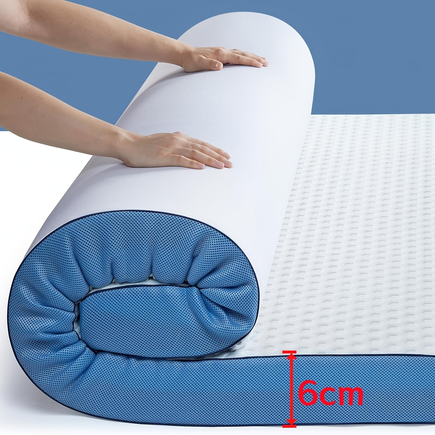 Coprimaterasso Bianco Traspirante con Rivestimento, Topper per Materasso da 6 cm, Design Staccabile, Facile da Pulire e Riporre, Adatto per Hotel e Camere da Letto, Disponibile in Varie Misure