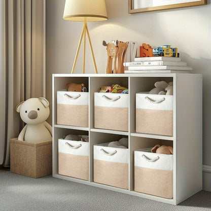 Contenitore Pieghevole con Manici, Cesto in Tessuto per Organizzare Mensole, Armadi e Guardaroba; Robusto e Leggero per l'Organizzazione Domestica, Cesti per Scaffali