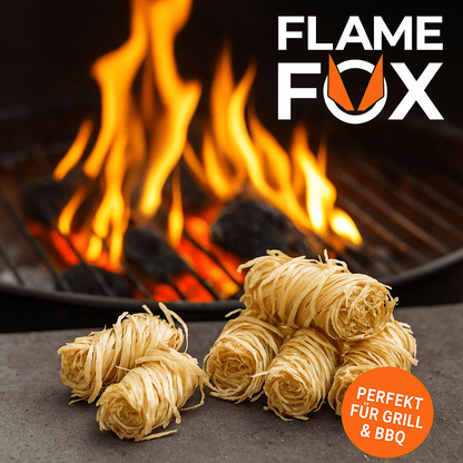 FLAME FOX Lana di Ignizione XXL 10Kg Realizzata con Lana di Legno & Cera I Accendino per Camino & Accendino per Grill per Camino, Forno & Braciere