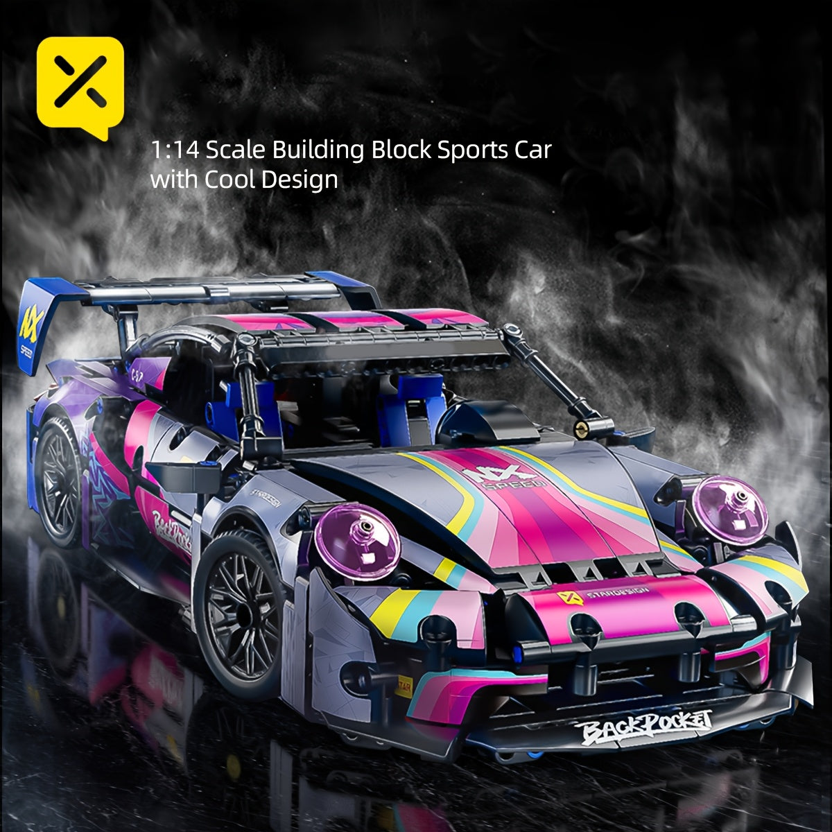 Serie Neon, Modello di Auto Sportiva con Blocchi da Costruzione - Set di Blocchi da Costruzione per Auto Fantastiche, con Design High-Tech, Facile da Assemblare e Operare, Adatto a Collezionisti, Regali per le Feste e Compleanni