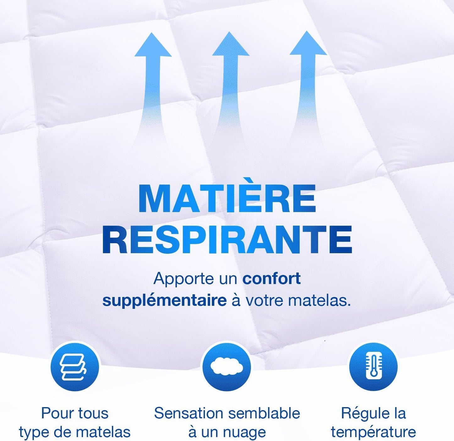 CATAVANA - Topper per Materasso Comfort - Varie Misure (80 X 200 Cm/ 90 X 200 Cm/ 140 X 190 Cm/ 140 X 200 Cm/ 160 X 200 Cm/ 180 X 200 Cm) - Microfibra Traspirante e di Alta Gamma - Imbottitura 800 G - Antiscivolo con Elastici - Ideale per 1 Persona/ 2 Per