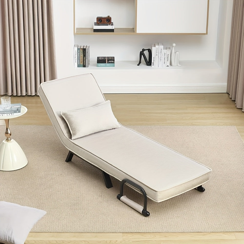 1 pz Sedia Elegante per Sala da Pranzo, Divano Letto 3 in 1, Letto per Ospiti, Poltrona Pieghevole con Schienale Regolabile, Cuscino Rimovibile, Adatto per Camera da Letto, Soggiorno, Ufficio, Capacità di Carico 150 Kg