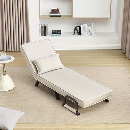 1 pz Sedia Elegante per Sala da Pranzo, Divano Letto 3 in 1, Letto per Ospiti, Poltrona Pieghevole con Schienale Regolabile, Cuscino Rimovibile, Adatto per Camera da Letto, Soggiorno, Ufficio, Capacità di Carico 150 Kg
