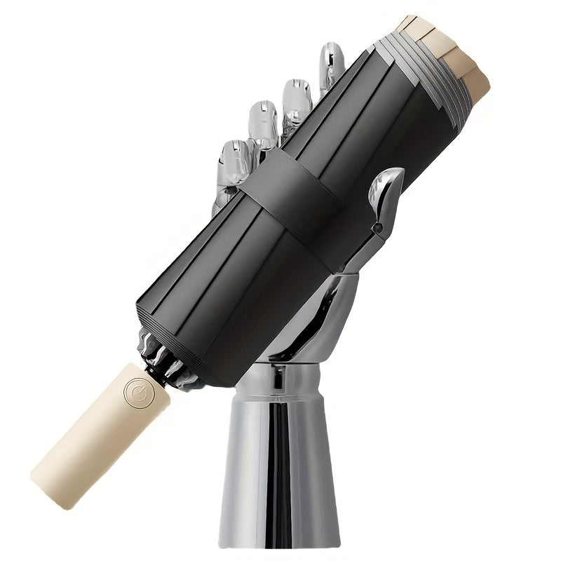 Ombrello Automatico Compatto da Viaggio a Doppia Apertura con 10 Stecche, Ombrello Resistente, Ombrello Auto Rinforzato e Ingrandito, Ombrello di Protezione da Viaggio con Barra di Sicurezza, Design Alla Moda in Diversi Colori, Ombrello di Alta Gamma Adat