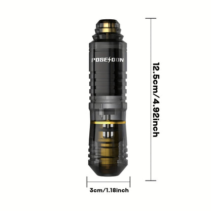 POSEIDON Kit Completo per Tatuaggio Rotativo con Display Digitale e Batteria da 1200mAh - Pistola per Tatuaggio Senza Fili con 10 Aghi e Cartucce, Kit Completo per Tatuaggio con 6 Colori di Inchiostri, Accessori per Tatuaggio per Principianti