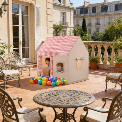 Tenda a scacchi rosa e bianca stile casa - Grande casetta da gioco per interni ed esterni per bambini | Pieghevole per una facile conservazione | Grande casa a scacchi rosa | Regalo perfetto per vacanze e compleanni per ragazzi e ragazze. Casa fantastica