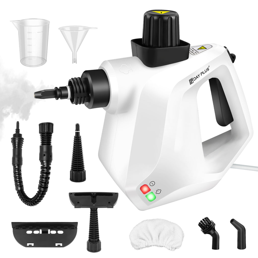 Pulitore a Vapore ad Alta Pressione per Auto, Macchina Vaporizzante 850W con Cavo di Alimentazione da 2.5m, Pistola a Vapore con Kit di 9 Accessori per la Rimozione di Macchie Multi-Superficie di Divani, Cucine, Piastrelle, Finestre, Tende, Moquette