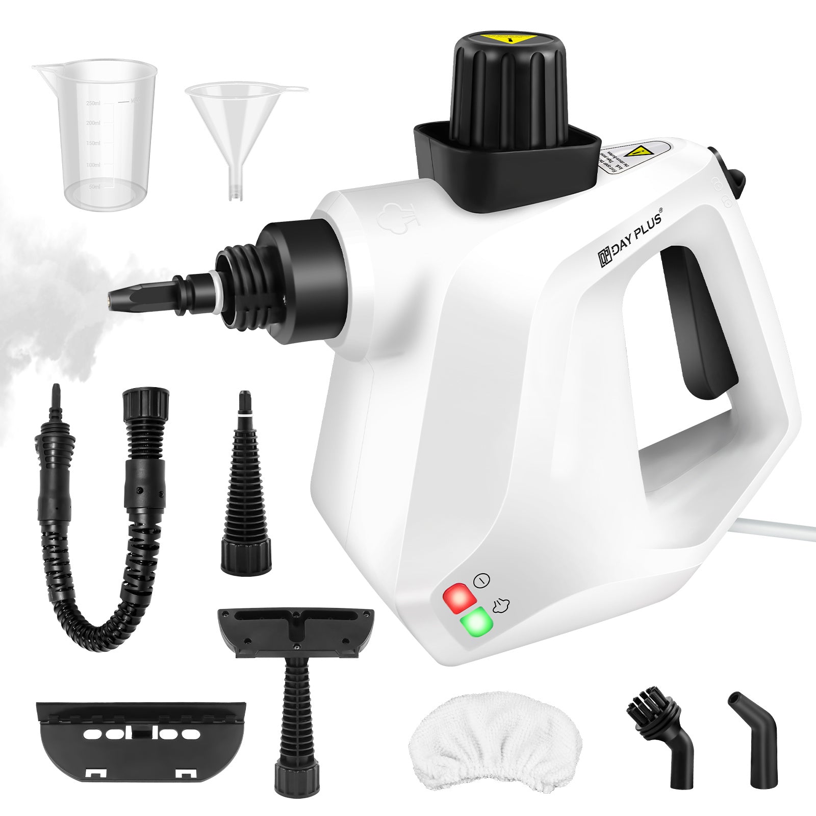 Pulitore a Vapore ad Alta Pressione per Auto, Macchina Vaporizzante 850W con Cavo di Alimentazione da 2.5m, Pistola a Vapore con Kit di 9 Accessori per la Rimozione di Macchie Multi-Superficie di Divani, Cucine, Piastrelle, Finestre, Tende, Moquette
