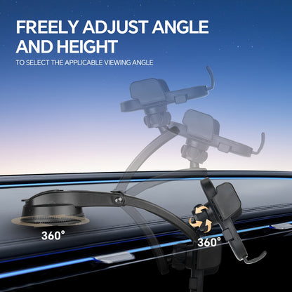 Supporto Auto per Telefono Aggiornato - Braccio Regolabile con Impugnatura Ergonomica, Forte Ventosa e Design Ellittico, Compatibile con iPhone, Samsung, Smartphone Android, General Motors, Accessori alla Moda, Tappetino Antiscivolo con Texture