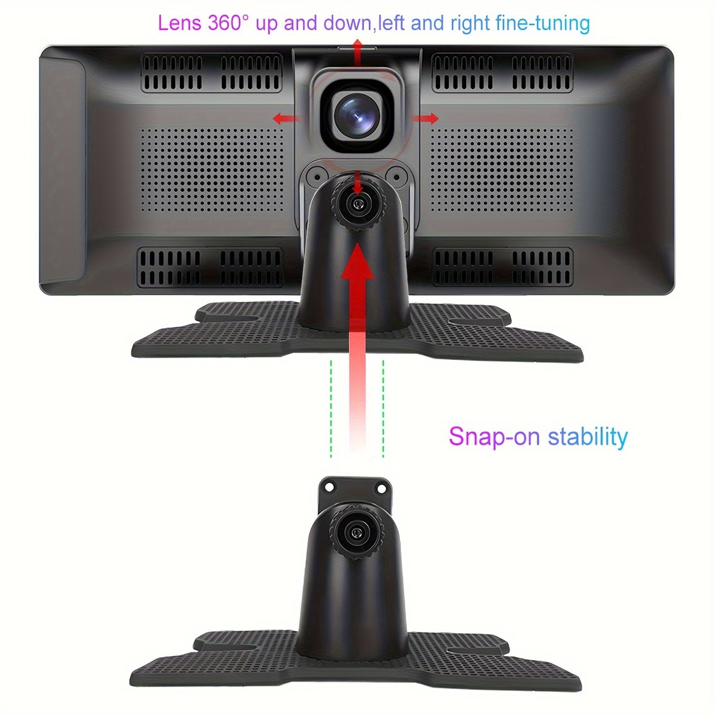 Autoradio da 9,3 pollici CarPlayer wireless per Android Auto, DVR integrato, monitor touch HD IPS, registratore a doppia lente, immagine retromarcia, uscita AUX FM, controllo vocale