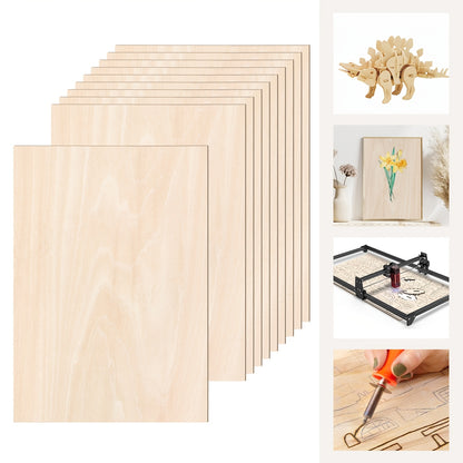 50 pz Compensato Tiglia 3mm Compensato A3, A4, Compensato Tiglio Panele di Legno per Fai da Te, Lavorazione del Legno, Artigianato, Lavorazione Laser, Incisione a Laser, Pirografia, Creazione di Modelli, Regali, Decorazione, Dipinti, 50 Fogli di Compensat
