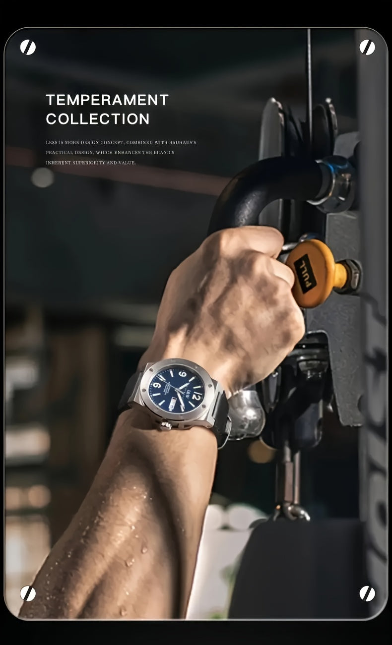 [I&W Carnival] Orologio Sportivo Meccanico da Uomo, Luminoso e Impermeabile con Vetro Finto Zaffiro, Regalo Ideale per le Vacanze