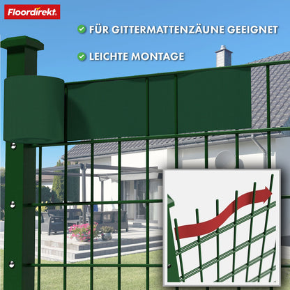 Striscia PVC per Privacy per Recinzione a Doppio Filo – Rotolo da 35m, Altezza 19cm, Include 20 Clip, Disponibile in 3 Colori e 4 Design