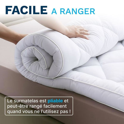 CATAVANA - Topper per Materasso Comfort - Varie Misure (80 X 200 Cm/ 90 X 200 Cm/ 140 X 190 Cm/ 140 X 200 Cm/ 160 X 200 Cm/ 180 X 200 Cm) - Microfibra Traspirante e di Alta Gamma - Imbottitura 800 G - Antiscivolo con Elastici - Ideale per 1 Persona/ 2 Per