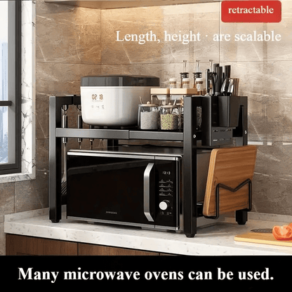1pc Scaffale Di Stoccaggio Multifunzionale, Scaffale Di Cottura Di Riso Estensibile Per Cucina, Scaffale Per Forno A Microonde, Scaffale Di Stoccaggio Per Friggitrice Ad Aria, Scaffale Di Stoccaggio Per Utensili, Accessori Per Cucina, Bagno, Camera Da Let