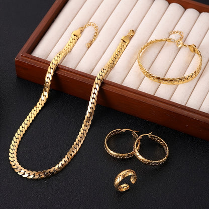 ARTPAGE, Set di gioielli da donna in argento 925, collana + braccialetto + orecchini + anello/ Set da 4 pezzi. Peso totale del prodotto (93,31 g), glamour ed elegante, il regalo perfetto per le donne, ideale per San Valentino, fornito con una squisita con