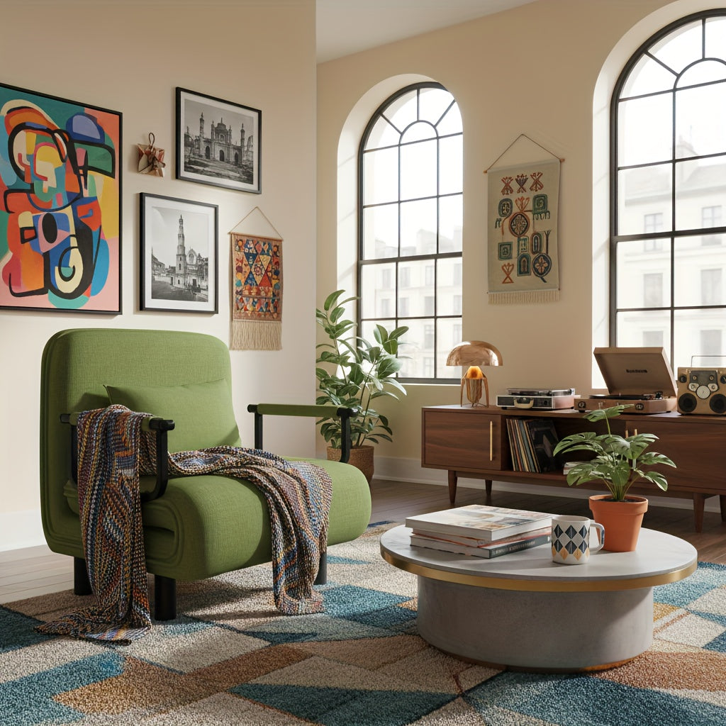 Fabulcozy Sedia da Ufficio Divano - Stile Moderno, Schienale Regolabile a 5 Livelli, con Poggiatesta e Cuscino Confortevole, Adatto per Lounge/Ufficio, Nero Grigio Marrone Verde Giallo Blu Marrone