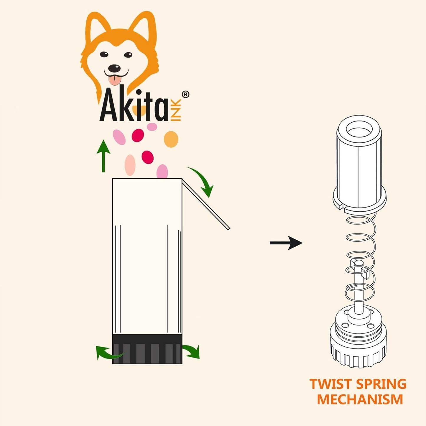 Akitaink - 8 Cannoni Tubo Spara Coriandoli colorati 40 CM ad Aria Compressa: Effetto Magico per Feste, Matrimoni Occasioni Speciali per Festeggiare una Laurea, Shower, Compleanno