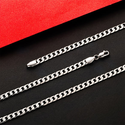 Magazzino Locale, Collana a Catena Cubana Argentata 925, Peso 15.5g/18.5g/20.6g, con Contenuto Argentato di 10g/12.3g/13.4g. Con un Design Elegante e Minimalista, Adatta per l'Uso Quotidiano, Include una Confezione Regalo di Lusso.