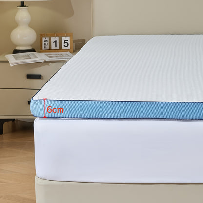 Coprimaterasso Bianco Traspirante con Rivestimento, Topper per Materasso da 6 cm, Design Staccabile, Facile da Pulire e Riporre, Adatto per Hotel e Camere da Letto, Disponibile in Varie Misure