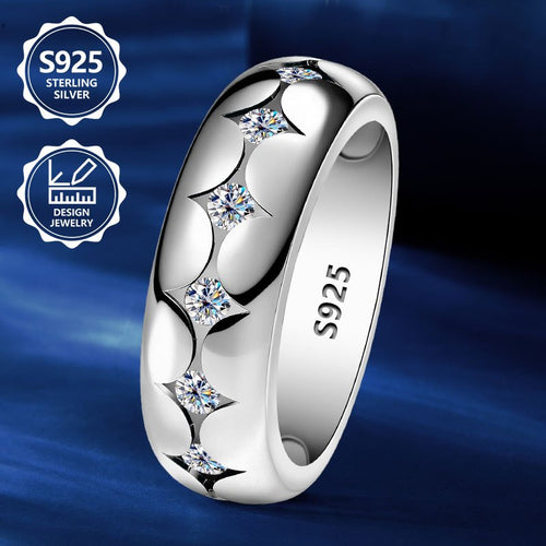 Anello da donna in argento sterling 925, squisito e alla moda, elegante e di tendenza, un anello di gioielleria da donna di alta gamma con un'ottima presenza, adatto per viaggi di vacanza, uso quotidiano e è il regalo commemorativo perfetto per gli amici
