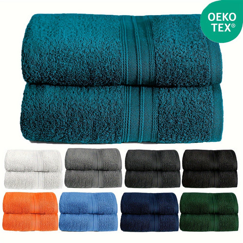 Confezione da 2 Asciugamani 100% Cotone 550gsm Extra Morbidi Super Assorbenti e Rapidi ad Asciare, Tovagliette per Mano o Ospiti, 30x50cm 50x100cm 70x140cm Disponibili in 9 Colori