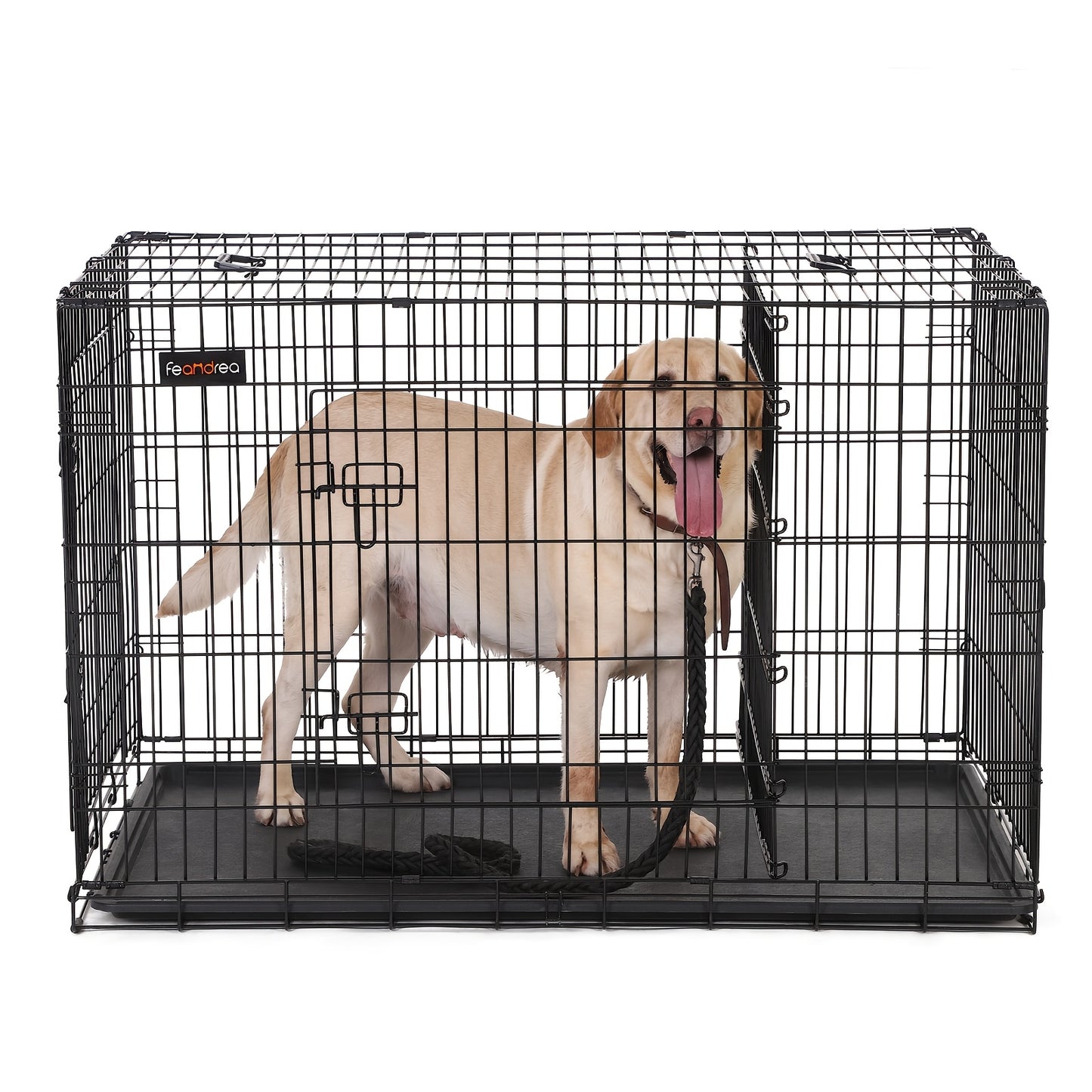 Gabbia per Cani, Casetta per Cani con 2 Porte, 122x74,5x80,5 cm