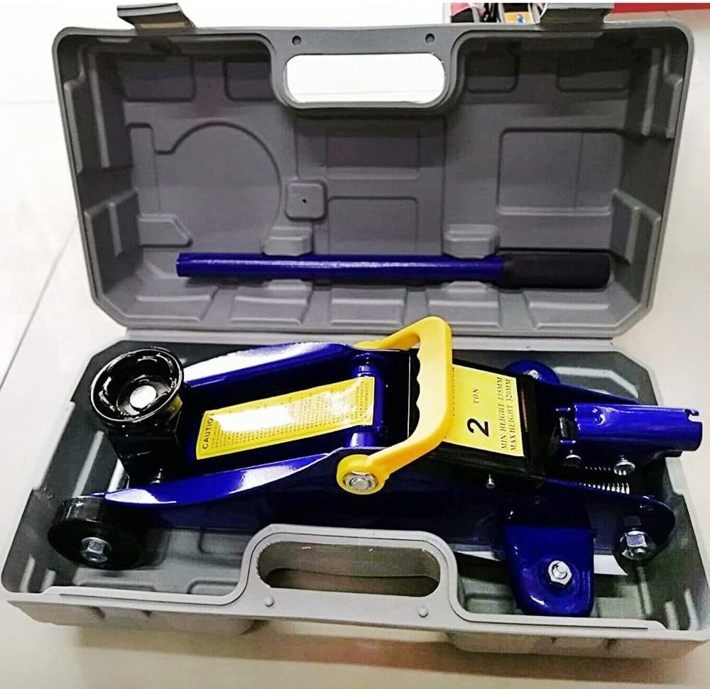 Cric a Ponte Pesante da 2 Tonnellate, Cric a Carrello a Basso Profilo per Auto, Furgone, Riparazione Pneumatici in Garage, Strumento di Emergenza per Cambio Gomme, Capacità di Carico 2 Tonnellate / 4000 Libbre, Altezza di Sollevamento da 5,3" a 12,6", con