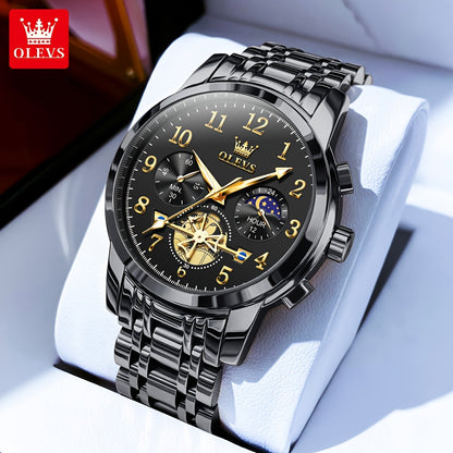OLEVS Orologi da Uomo Classici Business Dress Analogico Quarzo Quadrante Digitale Orologio da Uomo Moda Lusso Bracciale in Acciaio Inossidabile Luminoso con Calendario Orologio da Polso da Uomo Regali Romantici Relojes De Hombre Quadrante Blu/Nero/Bianco/
