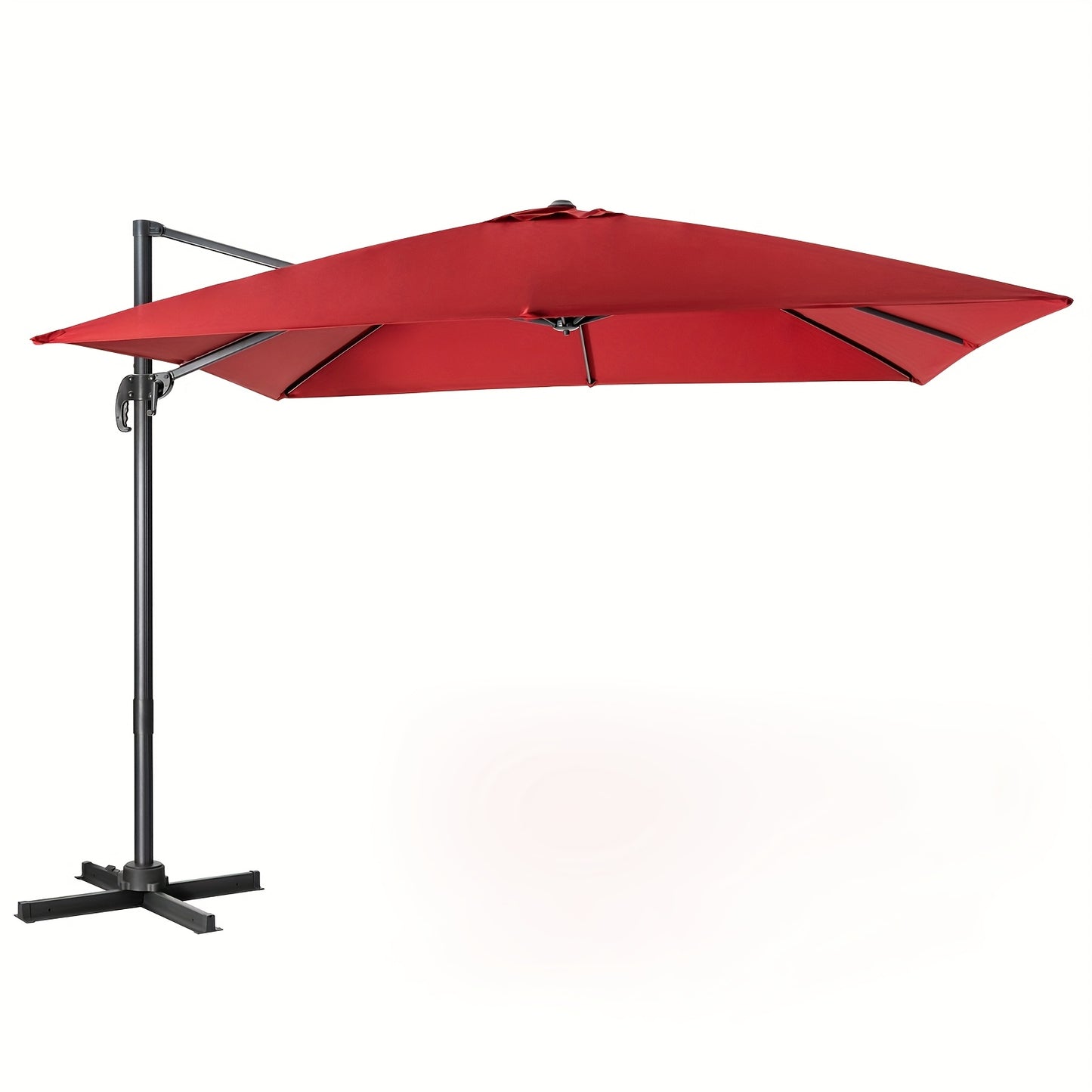 Ombrellone quadrato 300 X 300 cm, ombrello parasole con portico girevole a 360°, ombrello da giardino inclinabile, grande ombrellone da patio, ombrello da mercato per giardini esterni, patii, bar (Beige/Rosso/Caffè)