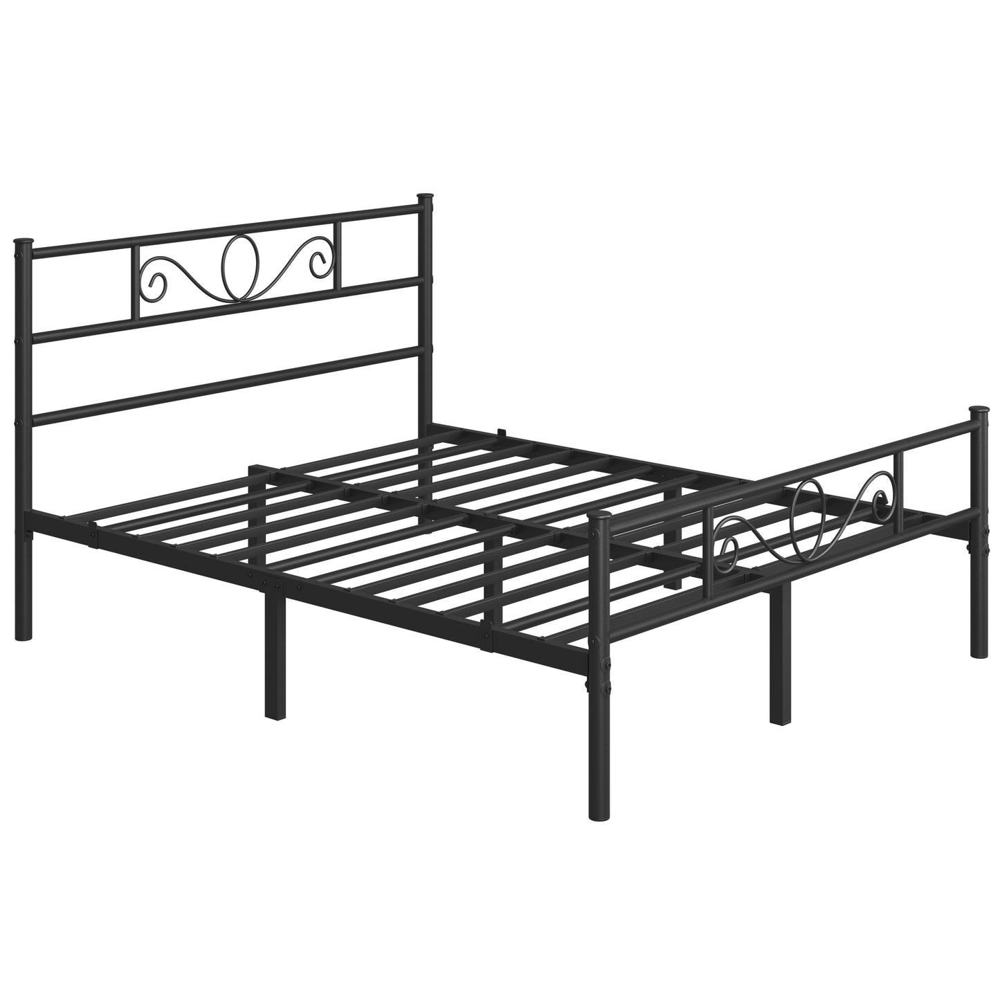 Costoffs Struttura Letto Stile Rustico Moderno in Metallo con Testiera Elegante e Pediera per Appartamento Camera da Letto Stanza degli Ospiti Studio