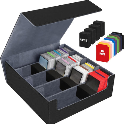 Scatola porta carte collezionabili per oltre 3000 carte, scatola magnetica per mazzi di carte adatta per MTG e carte sportive, scatola premium per mazzi di carte Commander con 10 divisori per carte compatibili