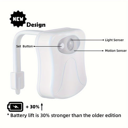 Setonr 1/2 pz Luce LED per WC a 16 Colori con Sensore di Movimento Umano, Luce Notturna per Interno Vasca WC, Regalo di Natale per Bagno