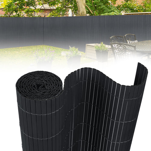 Recinzione decorativa da giardino in PVC a forma di W, schermo per la privacy per balcone con fascetta, antracite, altezza 80-200 cm, adatta per giardino e cortile