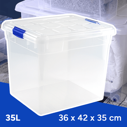 Scatola di Plastica per Organizzare Giocattoli, Libri, Documenti e Coperte - Chiusura Ermetica, Grande Capacità e Resistente - Dekohome
