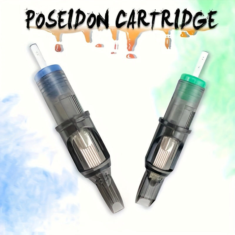 50 Aghi per Tatuaggi Poseidon Assortiti in Varie Misure, Incluse Tipi Round Liner, Shader e Magnum, Disponibili in Opzioni Curve e Rotonde