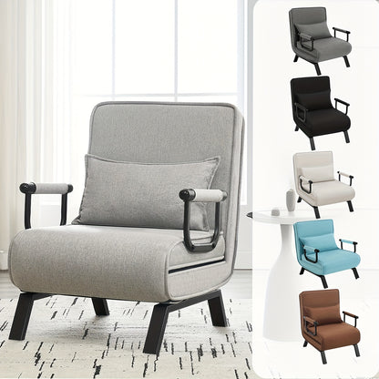 1 pz Sedia Elegante per Sala da Pranzo, Divano Letto 3 in 1, Letto per Ospiti, Poltrona Pieghevole con Schienale Regolabile, Cuscino Rimovibile, Adatto per Camera da Letto, Soggiorno, Ufficio, Capacità di Carico 150 Kg