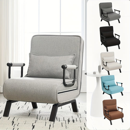 1 pz Sedia Elegante per Sala da Pranzo, Divano Letto 3 in 1, Letto per Ospiti, Poltrona Pieghevole con Schienale Regolabile, Cuscino Rimovibile, Adatto per Camera da Letto, Soggiorno, Ufficio, Capacità di Carico 150 Kg