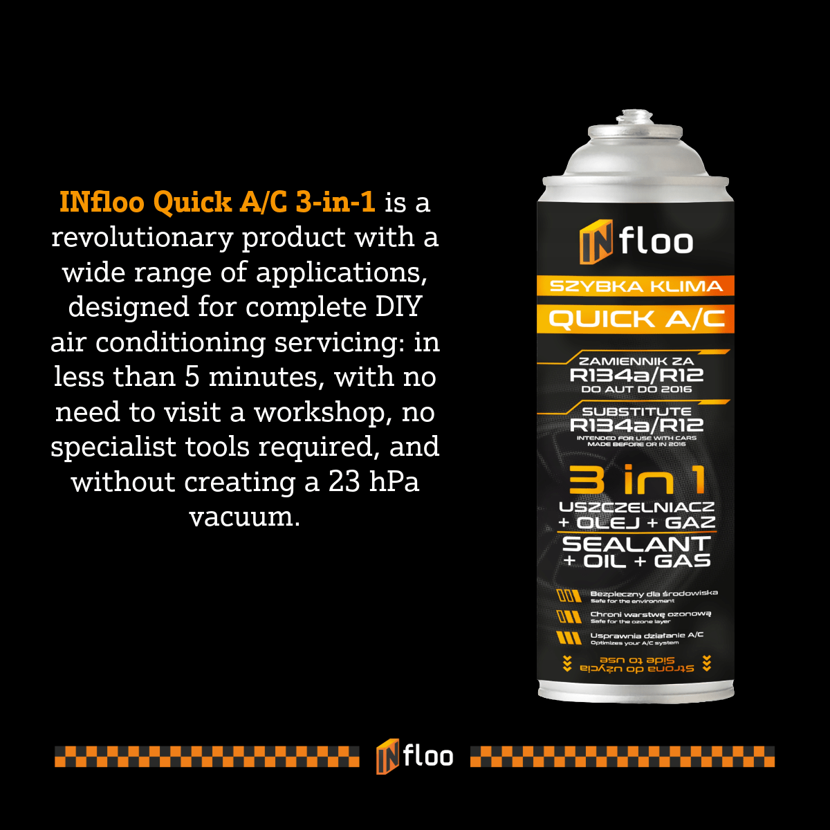 INfloo Set di 2 Tubi Flessibili QUICK A/C R134a 3-in-1 con Manometro per Refrigerante per Auto fino al 2016 Ricarica e Sigillatura Autoservizio Aria Condizionata Raffreddamento Istantaneo e Controllo Preciso della Pressione