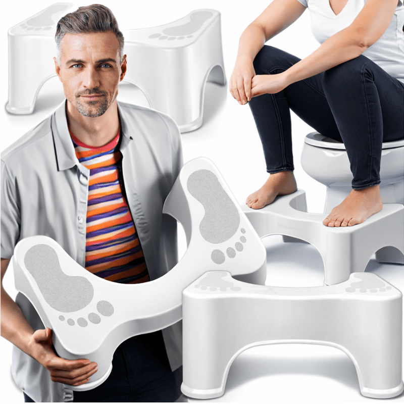 Poggiapiedi Ergonomico per WC 17 cm, Piedistallo da Bagno 42 cm, Sgabello per WC in Materiali Riciclati, Antiscivolo per Adulti e Bambini, 1 pz.
