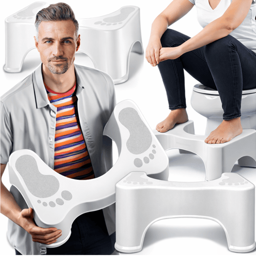 Poggiapiedi Ergonomico per WC 17 cm, Piedistallo da Bagno 42 cm, Sgabello per WC in Materiali Riciclati, Antiscivolo per Adulti e Bambini, 1 pz.