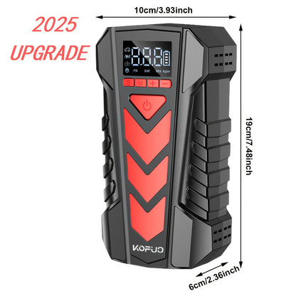 KOPUO 4000A Avviatore di Emergenza per Auto con Compressore d'Aria (9.0L Benzina/8.0L Diesel) 150PSI Avviatore di Batteria Auto Portatile, Jump Box Gonfiatore Pneumatici con Torcia LED, Display LCD, Custodia