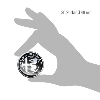 Adesivi 3D Ufficiali Logo Black, Diam. 48 mm