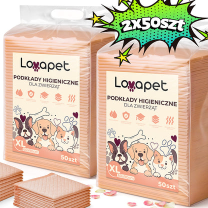 Kuketo - Hygienic Underpads for Dogs, Cats, Rabbits, Puppies - 200/100/50pcs, 90X60 / 60X60 / 60X45 Cm, Super-Absorbent Mats for Potty Training, Waterproof, Ideal for Learning Cleanliness, for Puppies And Older Dogs, Quick-Drying Layers, Odor Neutralizati